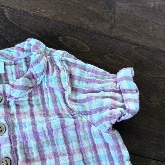 Cat and Jack Girls 6-9 Months Summer Romper Outfit Gauzy Striped - Picture 5 of 6